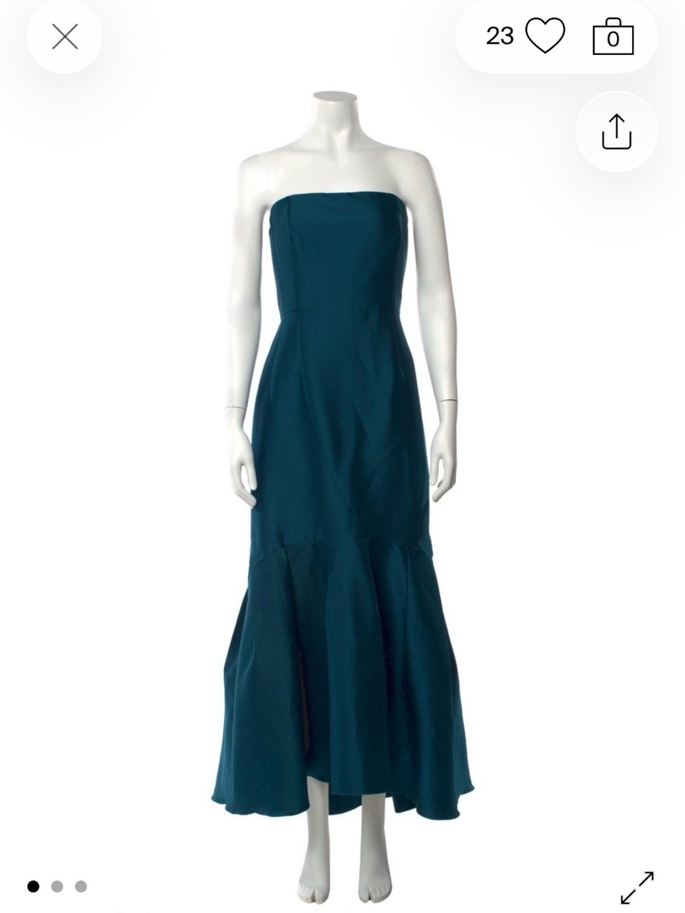 Sachin + Babi Teal Strapless Mermaid Maxi Dress